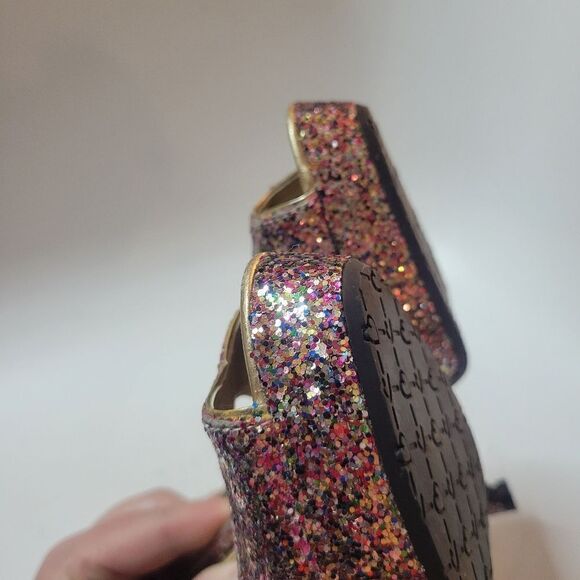 Candies Glitter Peep Toe Heels - Picture 5 of 13